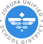 Blue circle with white geometric shapes resembling wings and diamonds, centered on a gray background.